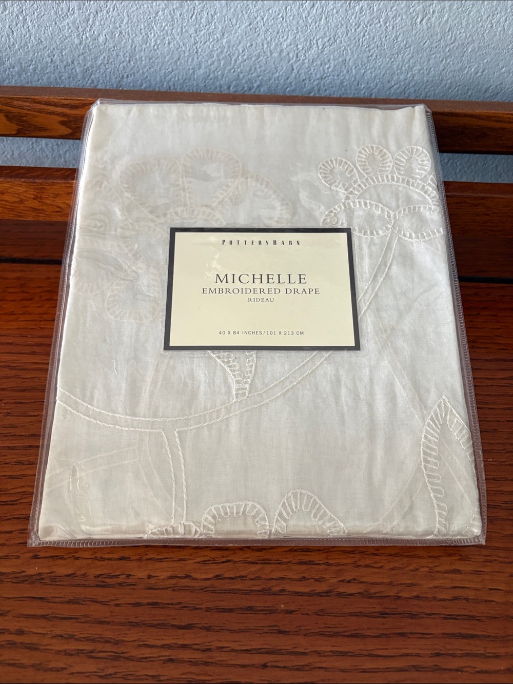Pottery Barn Michelle Embroidered Drape in Ivory Cream